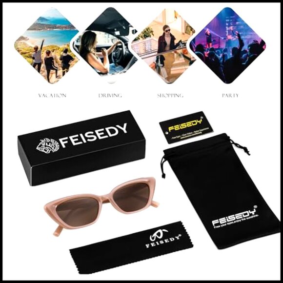 Polarized Cat Eye Sunglasses with Polycarbonate Frames